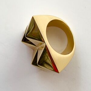 Noir NYC gold 4 stud pyramid ring
